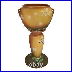 Roseville Primrose Tan 1936 Art Deco Pottery Ceramic Jardiniere Pedestal 634-10