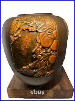 Roseville Rosecraft Panel Brown 1926 Art Pottery Ceramic Vase 293-8 Collectible