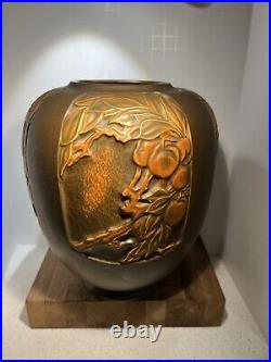 Roseville Rosecraft Panel Brown 1926 Art Pottery Ceramic Vase 293-8 Collectible