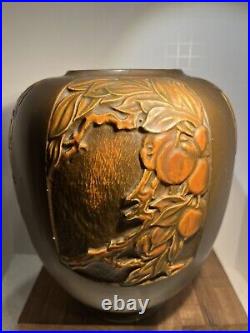 Roseville Rosecraft Panel Brown 1926 Art Pottery Ceramic Vase 293-8 Collectible