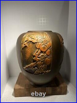 Roseville Rosecraft Panel Brown 1926 Art Pottery Ceramic Vase 293-8 Collectible