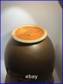Roseville Rosecraft Panel Brown 1926 Art Pottery Ceramic Vase 293-8 Collectible