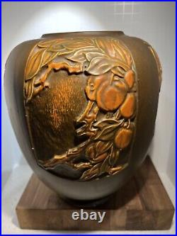 Roseville Rosecraft Panel Brown 1926 Art Pottery Ceramic Vase 293-8 Collectible