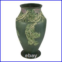 Roseville Rosecraft Panel Green 1920 Vintage Art Pottery Ceramic Vase 297-10