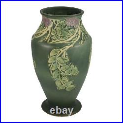 Roseville Rosecraft Panel Green 1920 Vintage Art Pottery Ceramic Vase 297-10