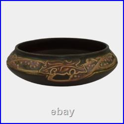 Roseville Rosecraft Vintage Brown 1925 Vintage Art Pottery Ceramic Low Bowl