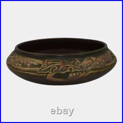 Roseville Rosecraft Vintage Brown 1925 Vintage Art Pottery Ceramic Low Bowl
