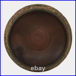 Roseville Rosecraft Vintage Brown 1925 Vintage Art Pottery Ceramic Low Bowl