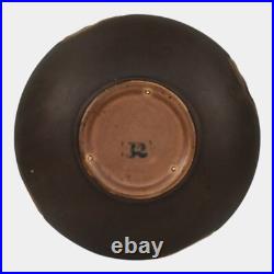 Roseville Rosecraft Vintage Brown 1925 Vintage Art Pottery Ceramic Low Bowl