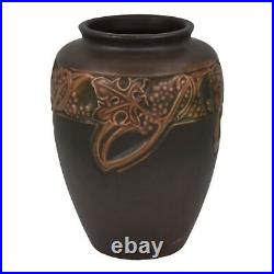 Roseville Rosecraft Vintage Brown 1925 Vintage Art Pottery Ceramic Vase 274-5
