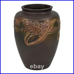 Roseville Rosecraft Vintage Brown 1925 Vintage Art Pottery Ceramic Vase 274-5