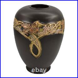 Roseville Rosecraft Vintage Brown 1925 Vintage Art Pottery Ceramic Vase 279-10