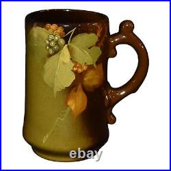 Roseville Rozane 1900s Art Pottery Standard Glaze Blackberries Ceramic Mug 965-6