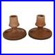 Roseville Rozane Patterns Brown 1941 Art Pottery Ceramic Candle Holders 1144-3