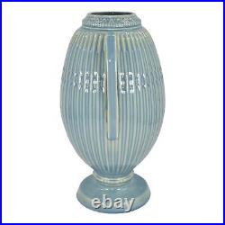 Roseville Savona Blue 1924 Vintage Art Deco Pottery Ceramic Vase 379-12