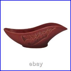 Roseville Silhouette Red 1950 Mid Century Modern Art Pottery Ceramic Bowl 728-10