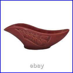 Roseville Silhouette Red 1950 Mid Century Modern Art Pottery Ceramic Bowl 728-10