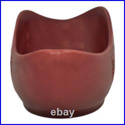 Roseville Silhouette Red 1950 Mid Century Modern Art Pottery Ceramic Bowl 728-10