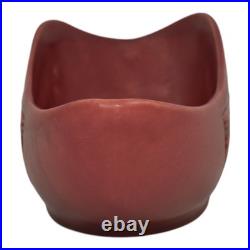 Roseville Silhouette Red 1950 Mid Century Modern Art Pottery Ceramic Bowl 728-10
