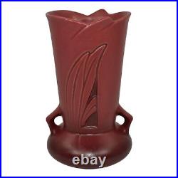 Roseville Silhouette Red 1950 Mid Century Modern Art Pottery Ceramic Vase 780-6