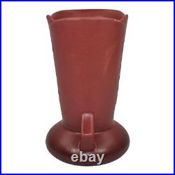 Roseville Silhouette Red 1950 Mid Century Modern Art Pottery Ceramic Vase 780-6