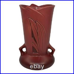 Roseville Silhouette Red 1950 Mid Century Modern Art Pottery Ceramic Vase 780-6