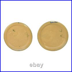 Roseville Snowberry Blue 1947 Vintage Art Pottery Ceramic Candle Holders 1CS2