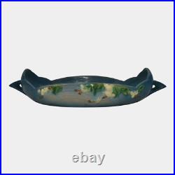 Roseville Snowberry Blue 1947 Vintage Art Pottery Ceramic Console Bowl 1BL2-12