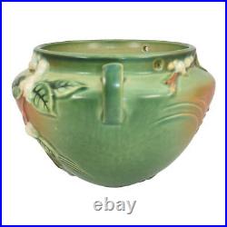 Roseville Snowberry Green 1947 Art Pottery Ceramic Hanging Basket Planter 1HB-5