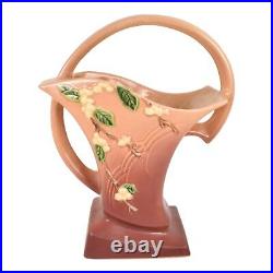 Roseville Snowberry Pink 1947 Vintage Art Pottery Ceramic Basket 1BK-12
