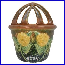Roseville Sunflower 1930 Vintage Art Pottery Ceramic Wall Pocket 1265-7