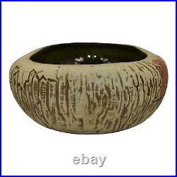 Roseville Sylvan 1920 Vintage Art Pottery Leaves Large Oval Ceramic Bowl