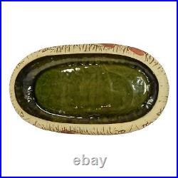Roseville Sylvan 1920 Vintage Art Pottery Leaves Large Oval Ceramic Bowl