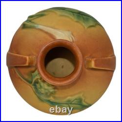 Roseville Thornapple Brown 1937 Art Deco Pottery Ceramic Squat Vase 808-4