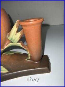 Roseville Thornapple Centerpiece Brown 1937 Vintage Art Deco Pottery Ceramic 313