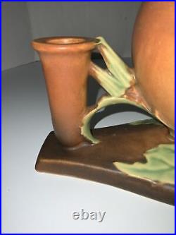 Roseville Thornapple Centerpiece Brown 1937 Vintage Art Deco Pottery Ceramic 313