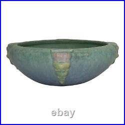 Roseville Topeo Blue 1934 Vintage Art Deco Pottery Ceramic Buttressed Bowl 247-5