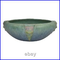 Roseville Topeo Blue 1934 Vintage Art Deco Pottery Ceramic Buttressed Bowl 247-5