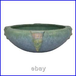 Roseville Topeo Blue 1934 Vintage Art Deco Pottery Ceramic Buttressed Bowl 247-5