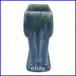 Roseville Tourmaline Blue 1933 Vintage Art Pottery Ceramic Pillow Vase A-65-6