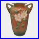 Roseville White Rose Brown 1940 Vintage Art Pottery Ceramic Vase 988-10