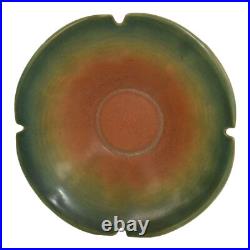 Roseville White Rose Brown Green 1940 Vintage Art Pottery Ceramic Bowl 390-8