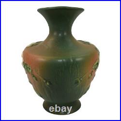 Roseville White Rose Brown Green 1940 Vintage Art Pottery Ceramic Ewer 990-10