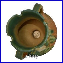 Roseville White Rose Brown Green 1940 Vintage Art Pottery Ceramic Vase 146-6