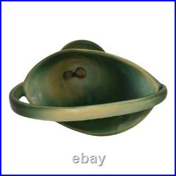 Roseville White Rose Green 1940 Vintage Art Pottery Ceramic Basket 364-12