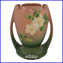 Roseville White Rose Pink 1940 Mid Century Modern Art Pottery Ceramic Vase 983-7