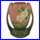 Roseville White Rose Pink 1940 Mid Century Modern Art Pottery Ceramic Vase 983-7