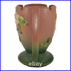 Roseville White Rose Pink 1940 Mid Century Modern Art Pottery Ceramic Vase 983-7