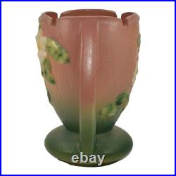 Roseville White Rose Pink 1940 Mid Century Modern Art Pottery Ceramic Vase 983-7