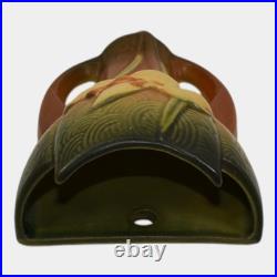 Roseville Zephyr Lily Brown 1946 Vintage Art Pottery Ceramic Wall Pocket 1297-8